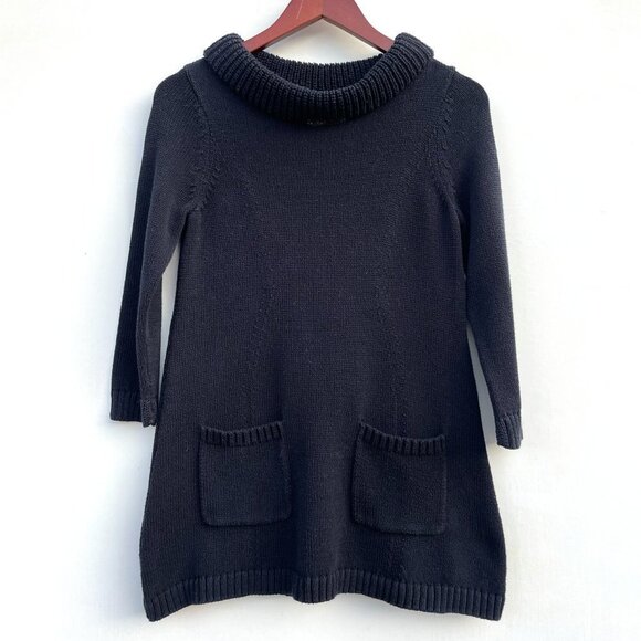 Anthropologie Field Flower Black Tunic Loose Knit Sweater Small - Picture 2 of 7